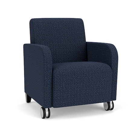 Lesro Siena Lounge Reception Guest Chair w/ Front Casters, 27 in W 29.5 in L 32.5 in H SN1101